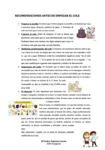 TRÁNSITO INFANTIL Información padres nuevos alumnos de 3 años.